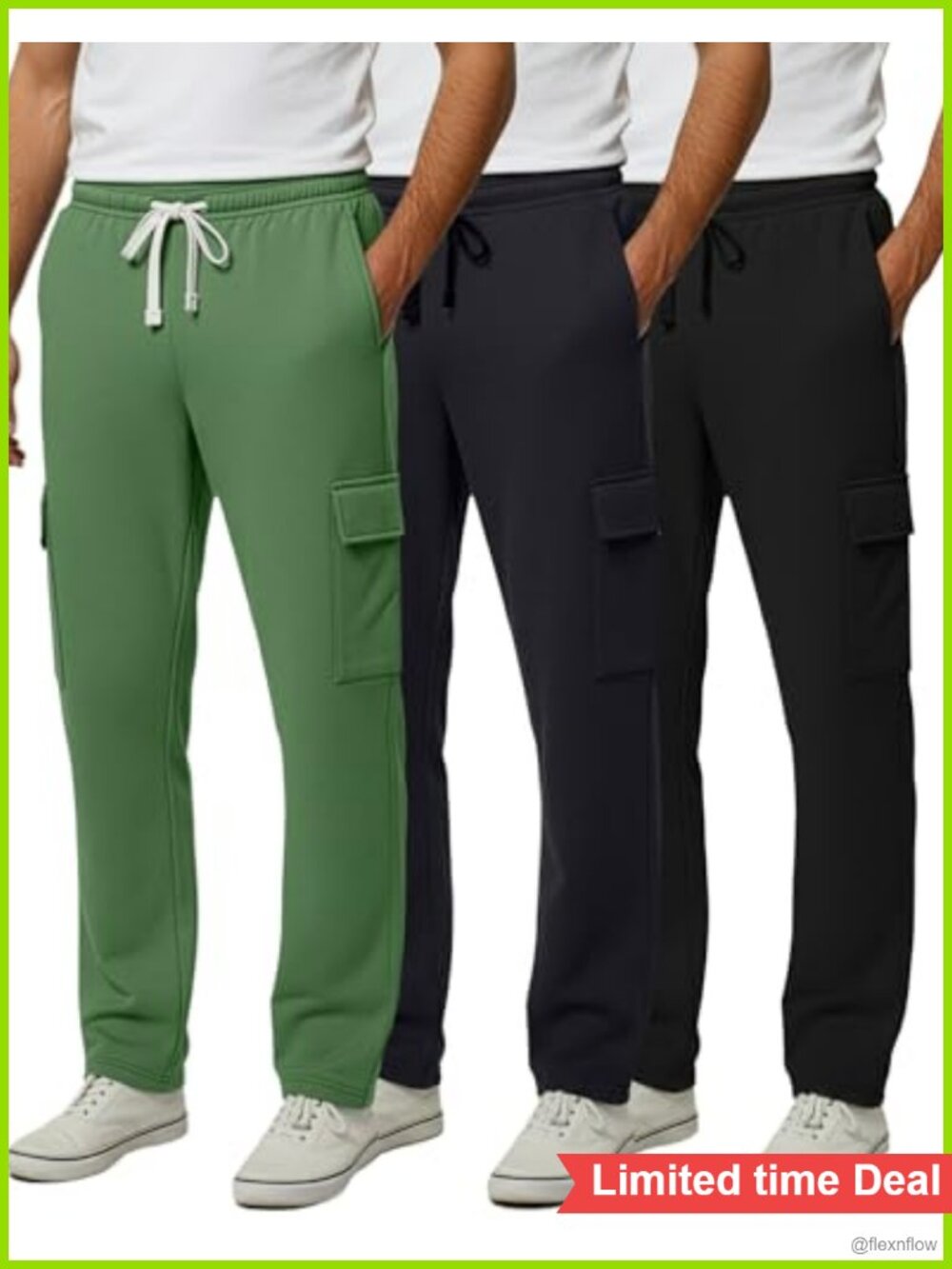 Tech Fleece Open Bottom Cargo Sweatpants with Pockets Straight Leg